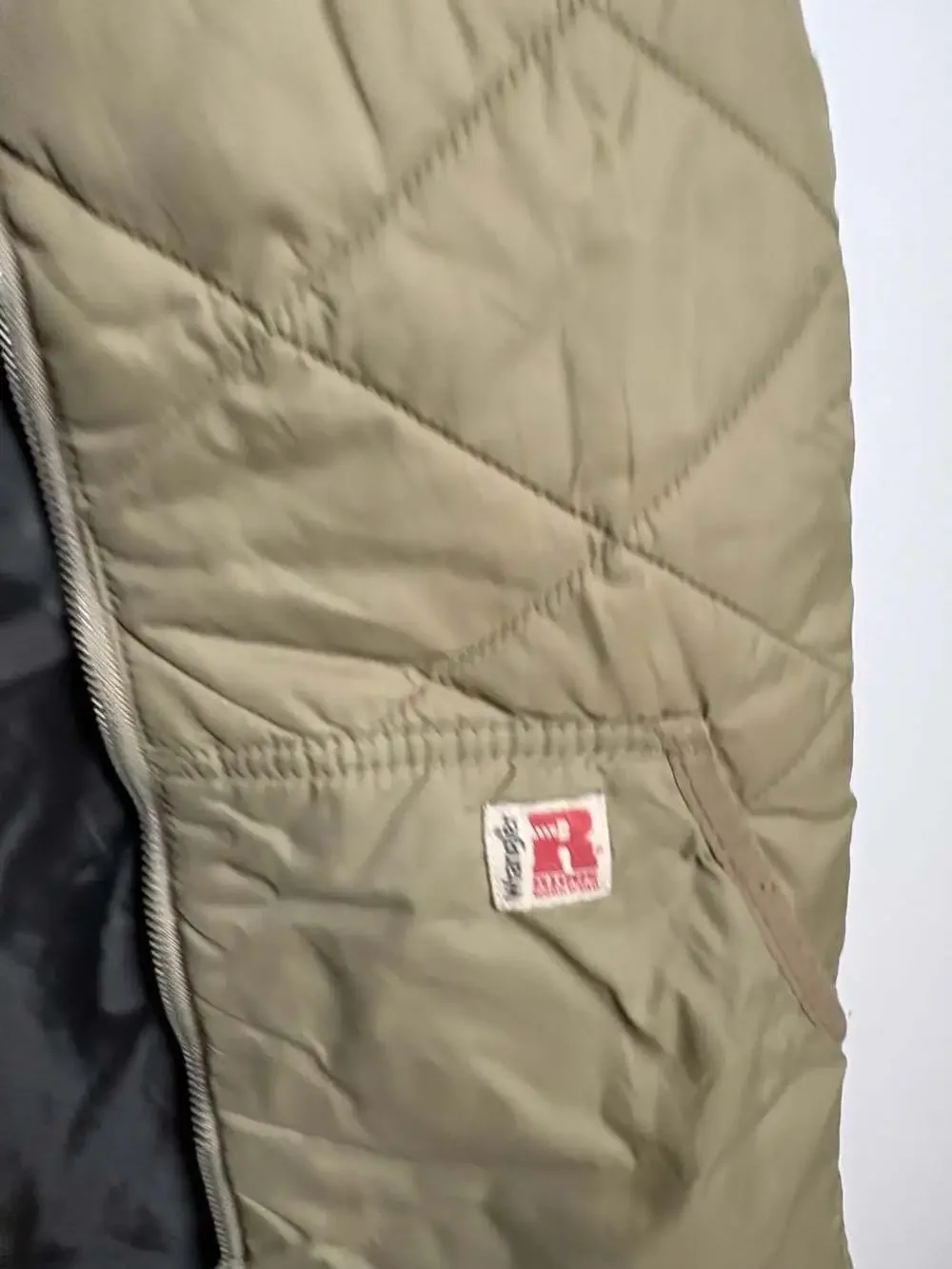Wrangler Riggs Workwear Tough Layers Quilted Vest Size XS Olive Green